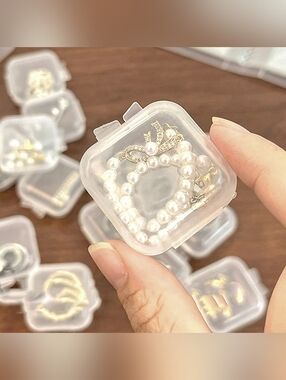 10 Piece Clear Portable Plastic Jewelry Storage Containers